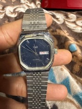 Q Q Quartz Watch Console Navy Dial Day-Date