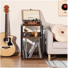 Vintage 3 Tier Record Player Stand with Storage