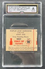 1967 Stanley Cup Finals Game 4 Ticket Stub iCert Graded Hockey Canadiens Leafs