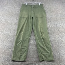 VINTAGE US Army Pants 34x30 Green OG 507 Trouser Utility Durable Press Faded 80s