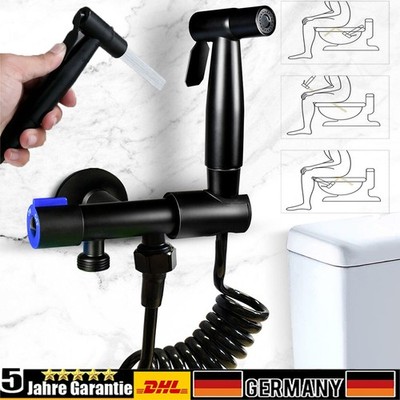Bidet Brause mit Halter Edelstahl WC Hand Duschkopf Intim Hygiene Dusche Bad Set