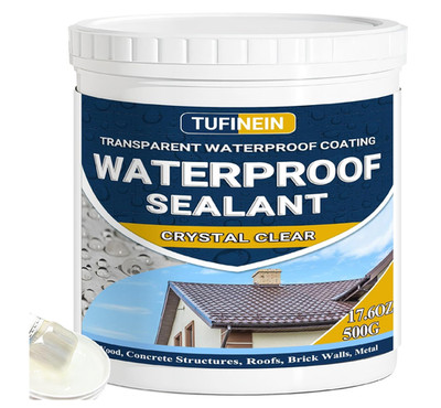 Waterproof Sealant 17.6oz Clear TUFINEIN Transparent Coating Water-Based Agent