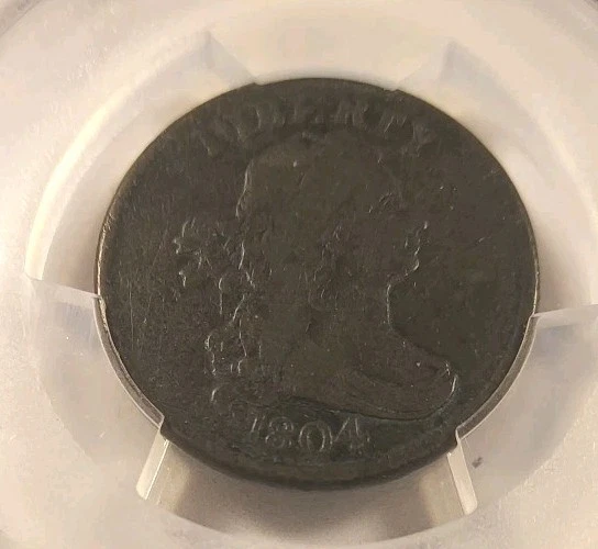 Gold Shield PCGS VG 10, 1804 Draped Bust Half Cent Crosslet 4 Stems - Image 2 of 4