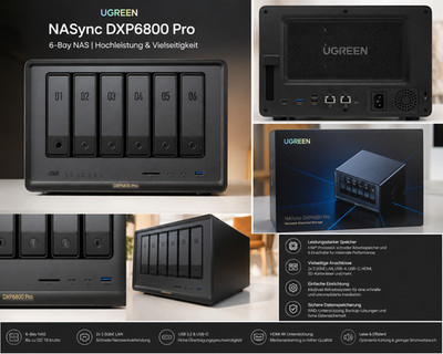 UGREEN NAS DXP6800 Pro | 6-Bay NAS | Wie Neu | OVP | sofort einsatzbereit