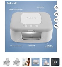 Jool Baby Tiny Bums Baby Wipe Warmer and Dispenser with Nightlight, Gray