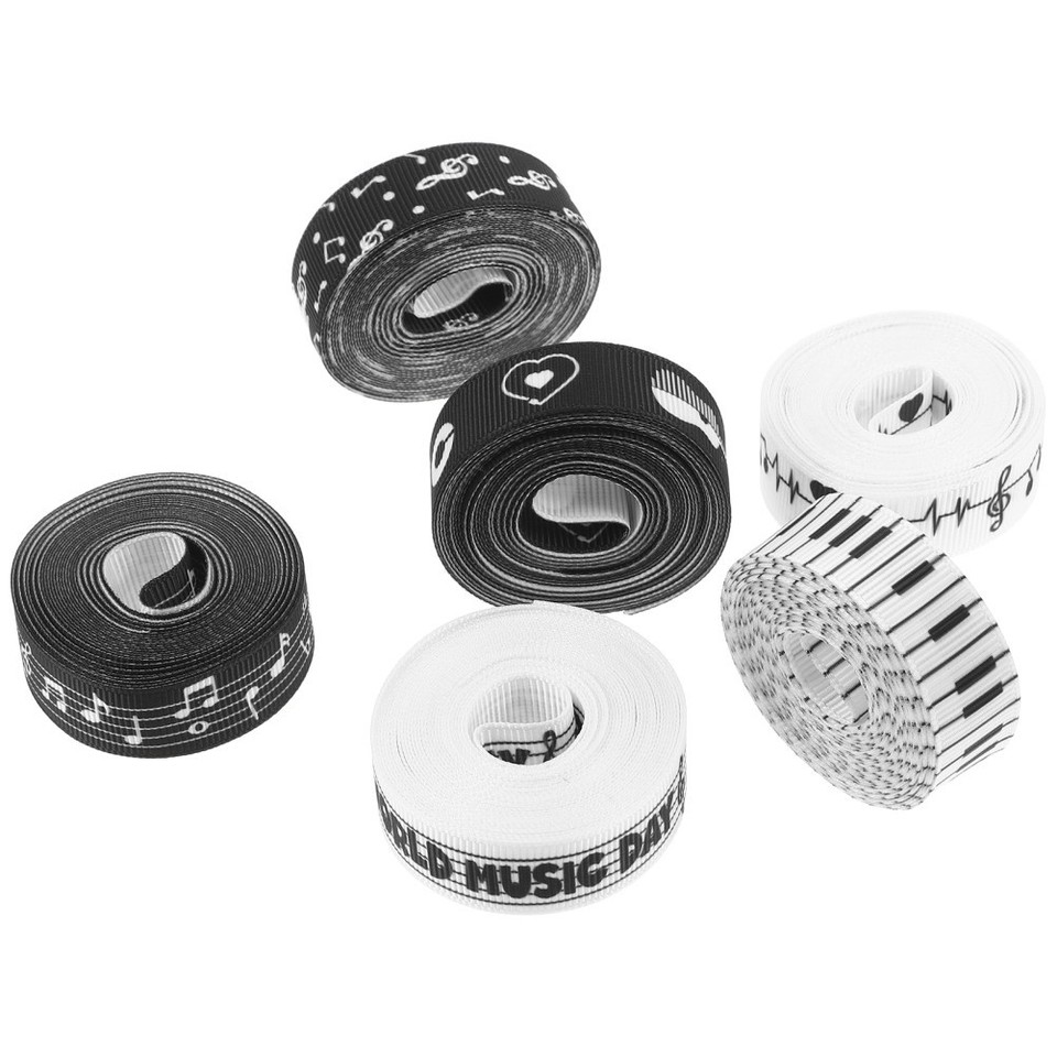Musical Notes Images Color In Musical Note Ribbon for Packaging Durable Polyester Craft Ribbon ...