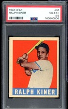 Ralph Kiner Rookie Card 1948 Leaf #91 PSA 4.5. rookie card picture