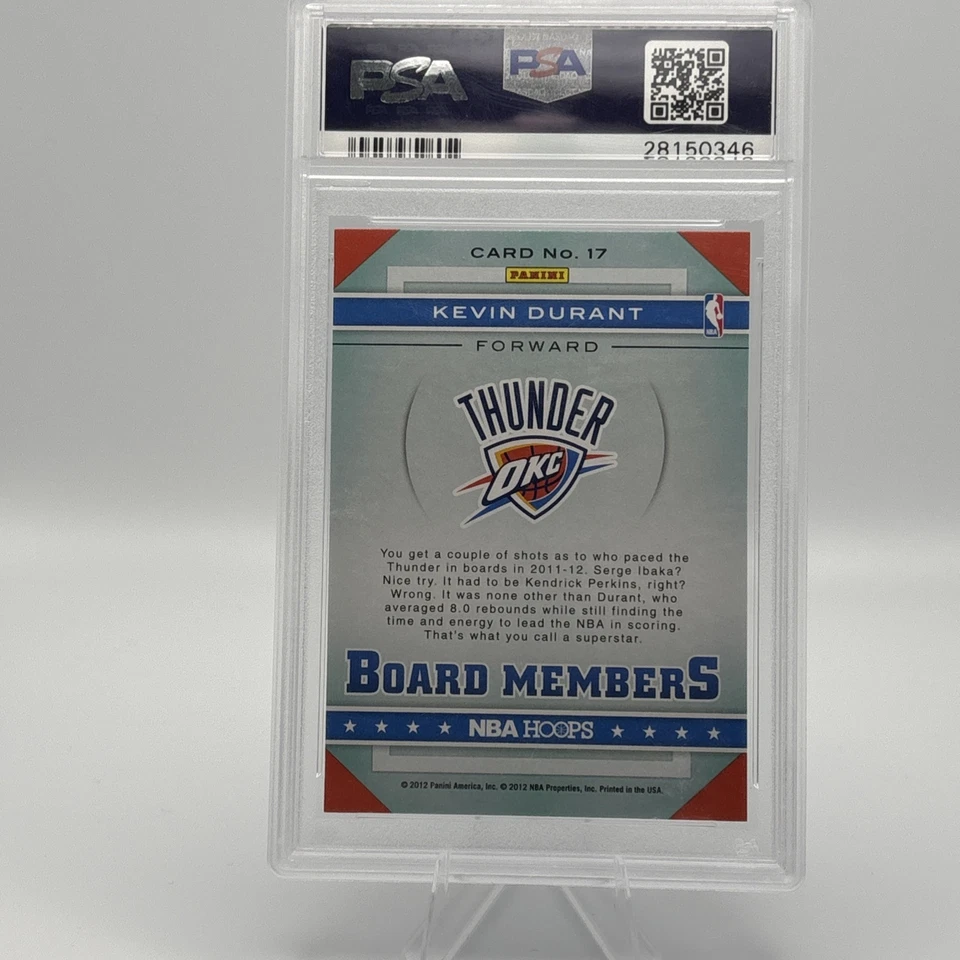 Low POP 2012 PANINI NBA Hoops Kevin Durant PSA 10 Gem Mint Hall Of Fame All Star - Image 2 of 2