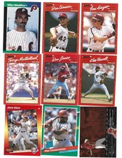 Lot of 9 - Donruss Philadelphia Phillies Baseball (1989-1992, 2002) Rolen, Kruk