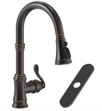 Oil Rubbed Bronze Kitchen Faucet Pull Down Sprayer 3 Modes Single Handle
