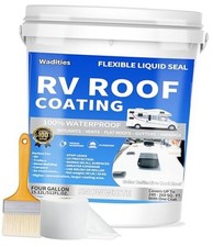 RV Roof Coating White, Waterproof Solar Reflective Sealant, Flexible 4 Gallon