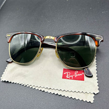 Ray-Ban Browline Clubmaster Tortoise Brown Frame Green Tinted Glass Lenses