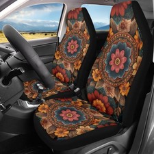 Bulopur Vintage Boho Automotive Seat Covers Set Of 2 Washable Breathable Vehi... Bulopur Vintage Boho Automotive Seat Covers Set Of 2 Washable Breathable Vehi...