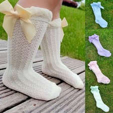 Girls Hollow Socks Tube Bow Sweet Summer Thin Mesh Socks Baby Mosquito-Proof Soc