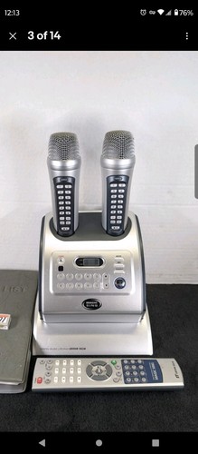 WORKING, Fully Tested Magic Sing ES11000 Dual Mic Wireless Karaoke e/Base & Acc!