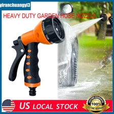 Lot 8 Spray Patterns-Heavy Duty Garden Hose Nozzle Car, Lawn, Pets, Leakproof