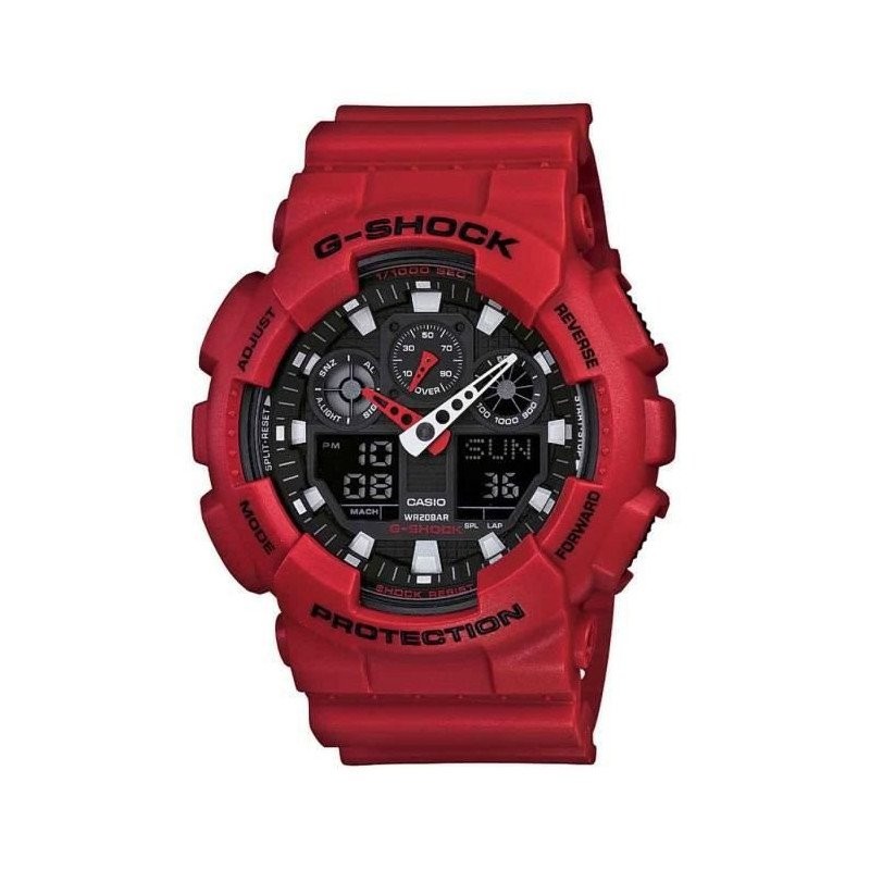 Montre Quartz GA100B4AER Homme bracelet résine et cadran ana-digi