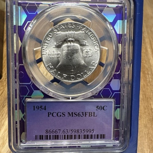 1954 Franklin Half Dollar PCGS MS63 FBL – Full Bell Lines Silver 50C