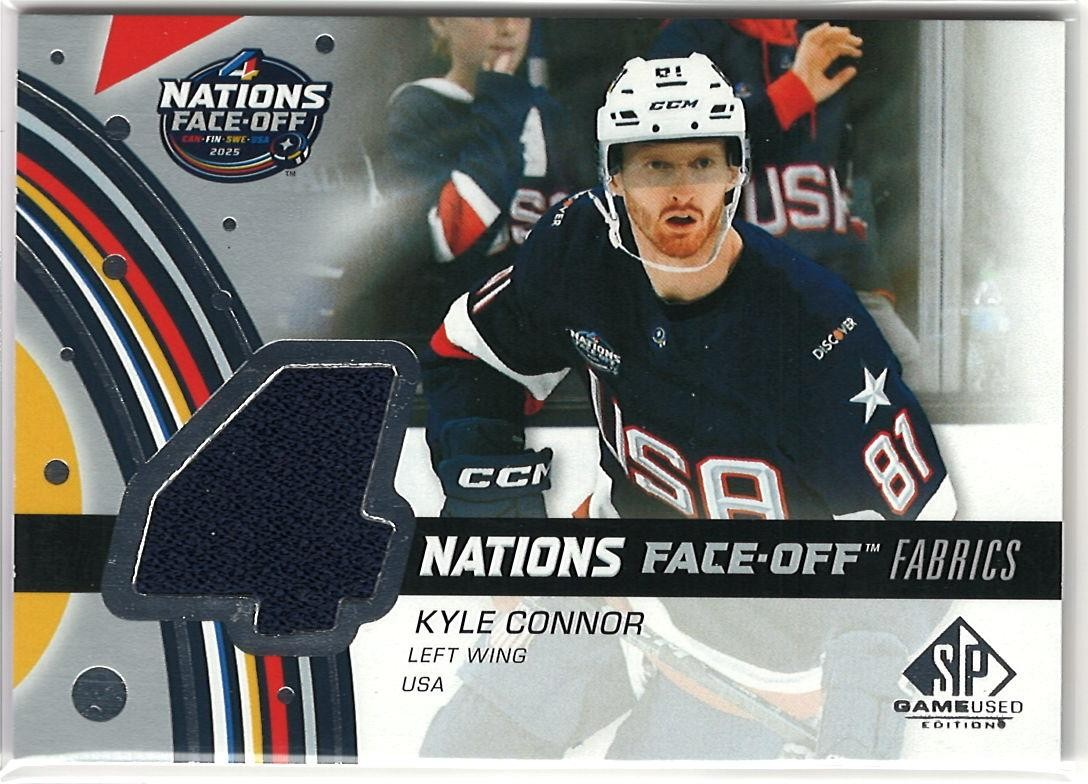 2025-26 SP Game Used #4N-KC Kyle Connor 2025 4 Nations Face-Off Fabrics
