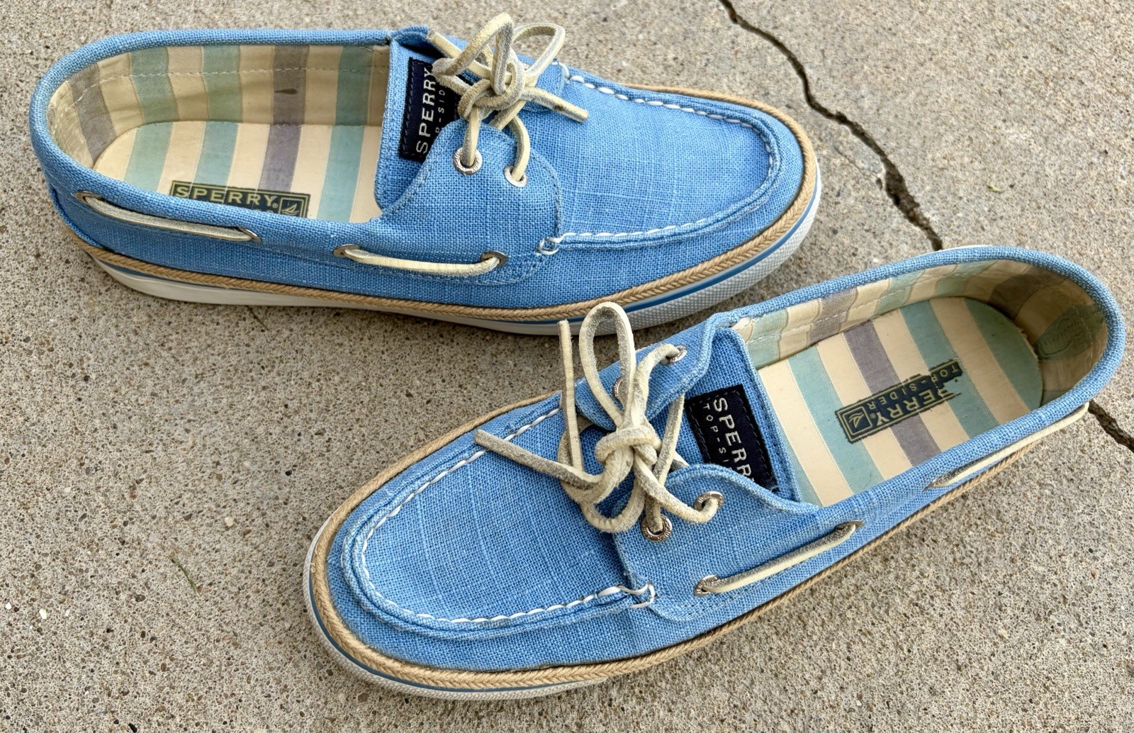 Sperry Top-Sider Womens Size 9 M Boat Shoes Blue Canvas