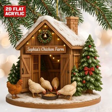 Chicken Coop Christmas House Custom Chicken Farm Hens Xmas Gift Farmhouse Decor