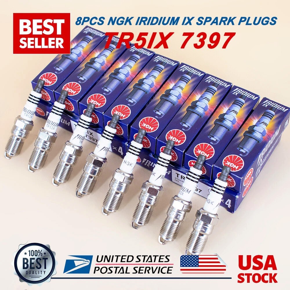 8PCS IRIDIUM IX NGK SPARK PLUGS TR5IX 7397 FOR FORD GM CADILLAC CHEVROLET NEW