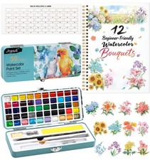 Watercolor Workbook, Water Coloring Book, 12 1 Count Pack of 1 , Flowers