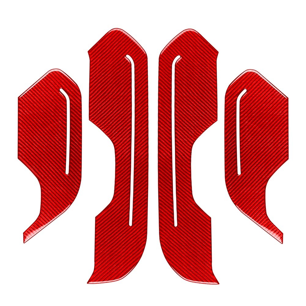 4pcs Carbon Fiber Red Interior Door Panel Trim For Jeep Wrangler JL 2018-2024 thumbnail 2