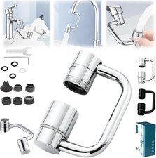 Universal 1440 Rotatable Sink Faucet Extender, 360 U-Shaped Aerator, 2 Modes