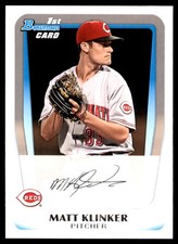 Matt Klinker 2011 Bowman #BP77 Reds MLB READ FREE SHIPPING AutographDen