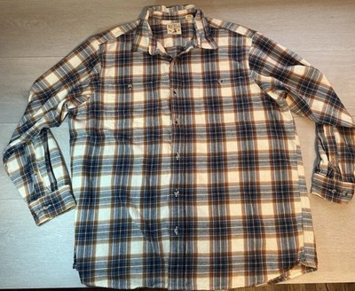 Red Head Flannel Shirt Mens 2XL Blue, Cream And Tan.