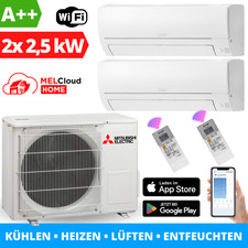 Mitsubishi Klimaanlage Multisplit Duo 2x 2,5kW Wandgerät MXZ-2HA40VF Klima WLAN