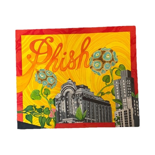 Phish Cityscape Flowers Hand-Painted Canvas 