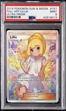 Pokémon Lillie Full Art Ultra Rare Holo 151/156 Ultra Prism PSA 9 Trainer Card
