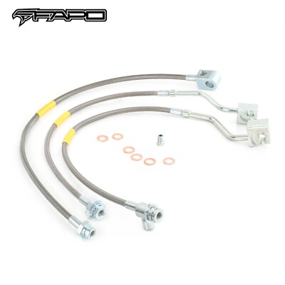 FAPO Full Set 4-6'' Extended Brake Lines For Ford F-150 Bronco 1980-1996 1995