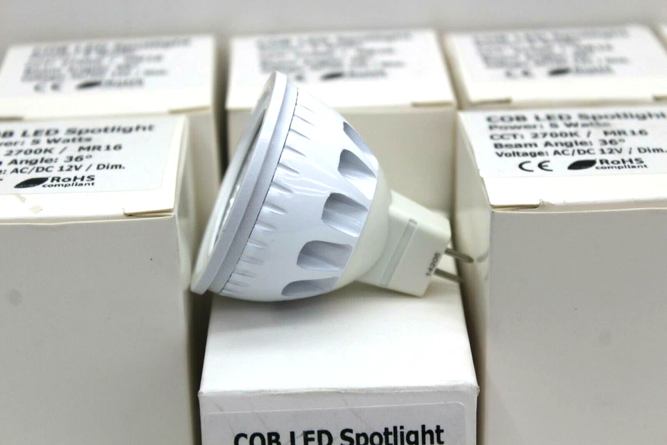 LED 10PC Spot Light Bulb Dimmable Bright Warm White Lamp 5W AC/DC 12V MR16. - Image 4 of 4
