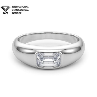 D/VS IGI-zertifizierter Smaragdschliff Laborgrown Diamant Solitär Verlobungsring