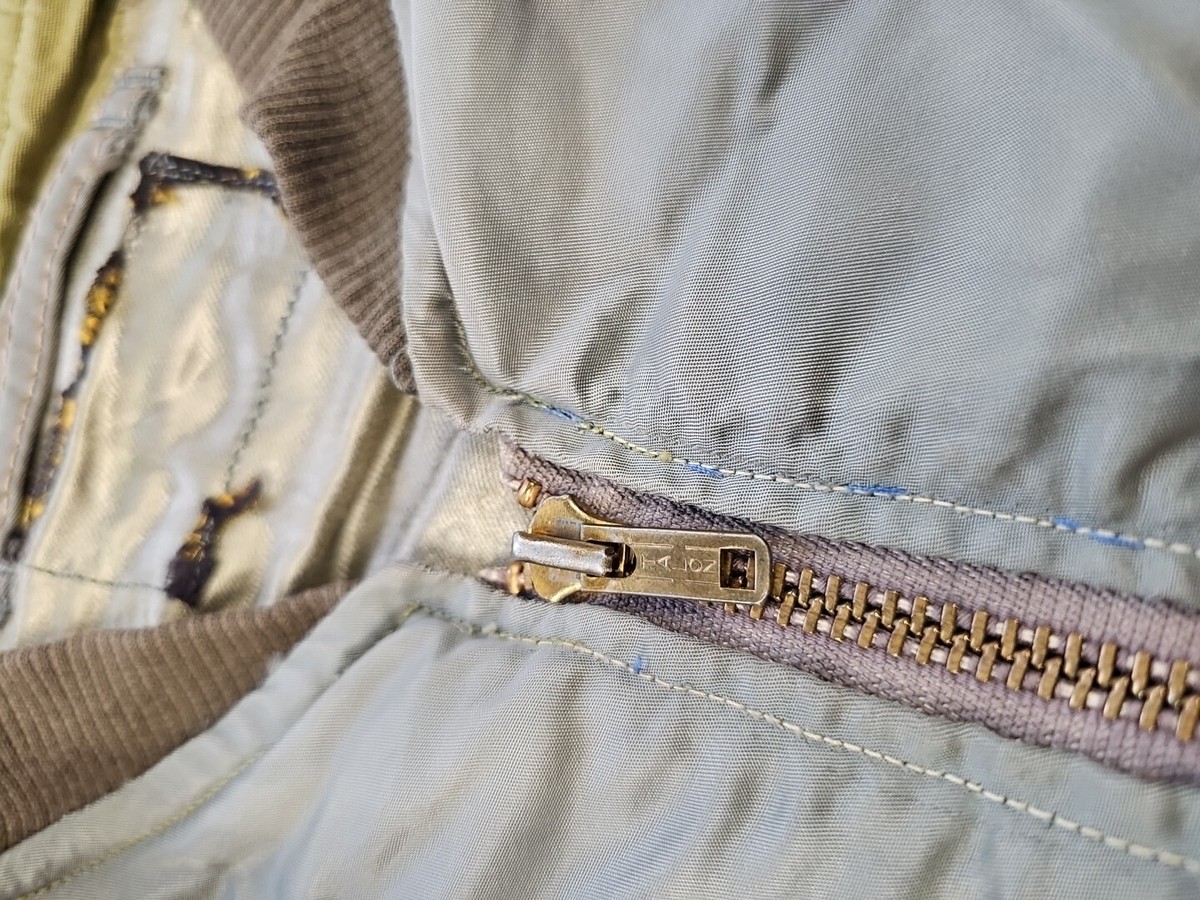 80s〜90s ma-1 vintage TALON ZIP silv