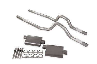 Dual Exhaust Kit 3'' 2 Chamber Rear Exit Fits 73 to 80 GM C/K 10 Half Ton