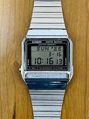 CASIO DATA BANK DB-310A-1 デジタル腕時計 BUY Casio Vintage Retro Silver Data Bank Watch DB-310A-1
