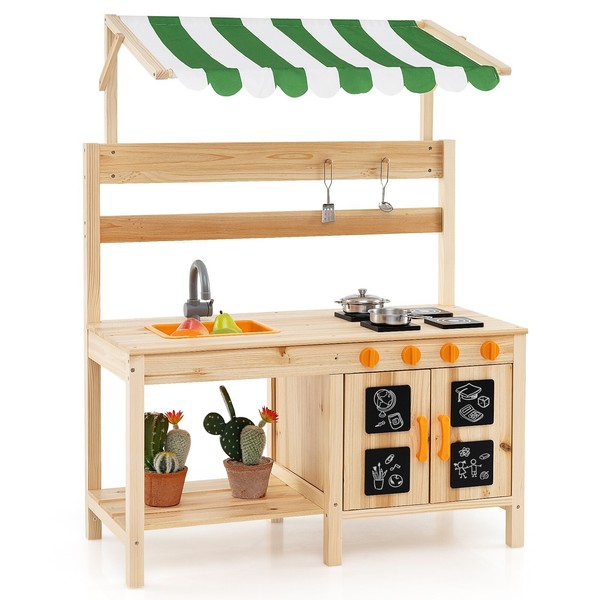 MatschküChe KinderküChe SpielküChe Outdoor Tannenholz Mit ÜBerdachung-image