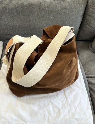Unisex JW Anderson Loewe X-large Suede Duffle Bag in Chestnut NWT