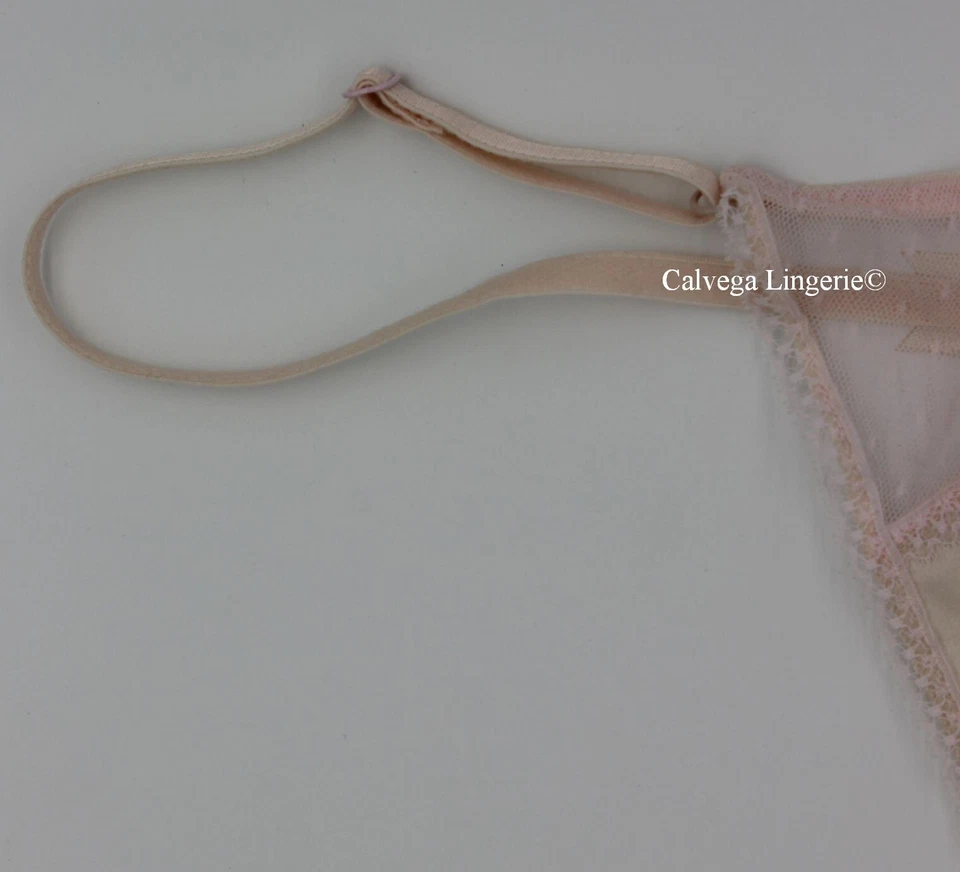 NUEVO CON ETIQUETAS JEZEBEL 52805 "Muñeca de Satén" Tanga de Satén / Malla, Rosa Bebé (CHP), XL Foto 2 de 4