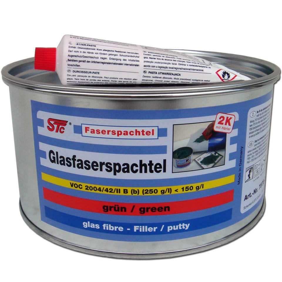 1,8 kg STC Glasfaserspachtel grün Spachtelmasse Faserspachtel GFK Spachtel