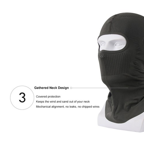 Motorcycle Balaclava Face Mask Neck Tube Warmer Breathable Sun Hood Headwear - Foto 10 di 15