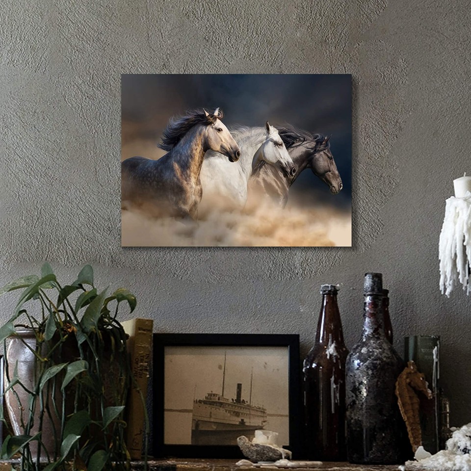 SD SOFT DANCE Horses Running Painting Wall Art Wild Horse Canvas
