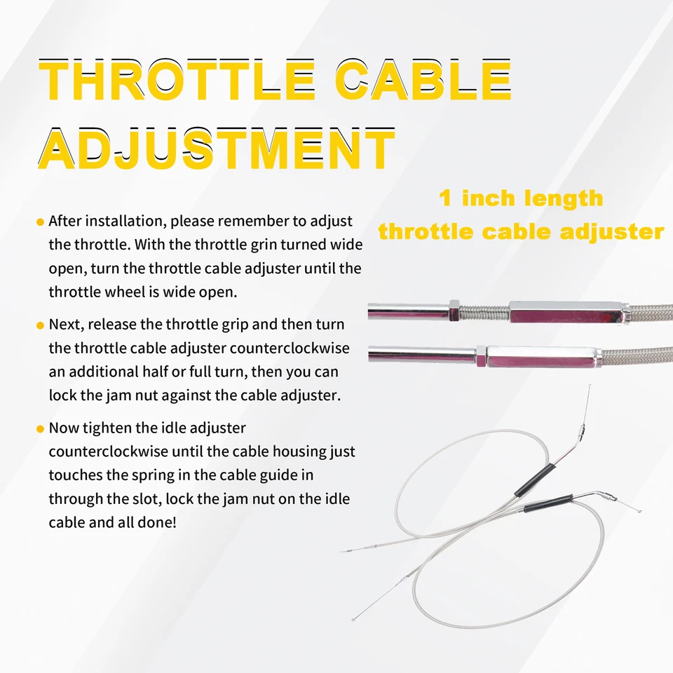 Cables de acelerador de acero inoxidable de 55" para Harley 00-06 Softail Fatboy FXST 16" barra Foto 4 de 4