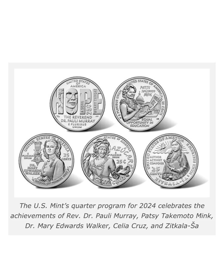 Quarters Coins 2024 PDS Zitkala-Sa American Women Quarter 3-Coin