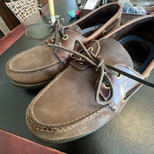 Sperry Men Authentic Original Leather Boat Shoe Brown Buck Size 9 W ( 0195412 )