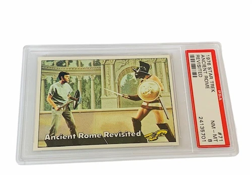 Star Trek Trading Card Captains Log 1976 Topps PSA 8 Ancient Rome #71 Mccoy Kirk